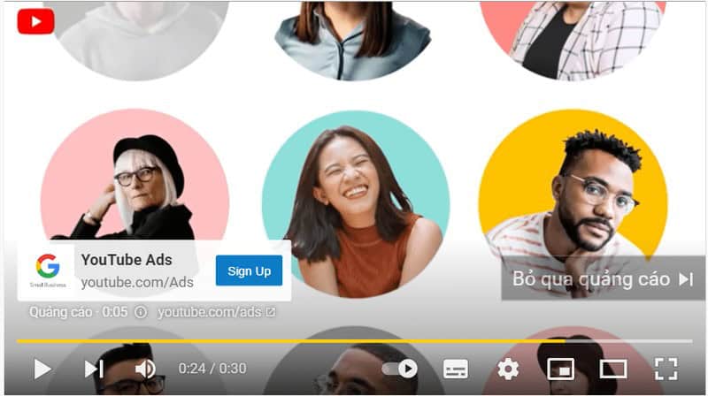 quảng cáo youtube