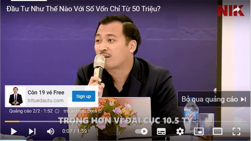 quảng cáo youtube