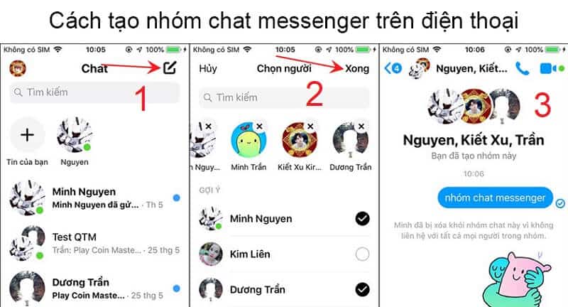 cách tạo nhóm trên messenger