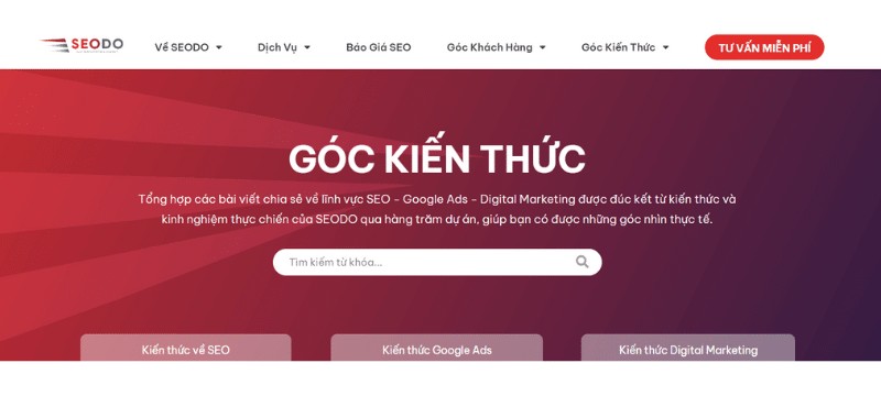 Blog kiến thức SEODO cũng là một mục tiêu xây dựng website hàng đầu của SEODO