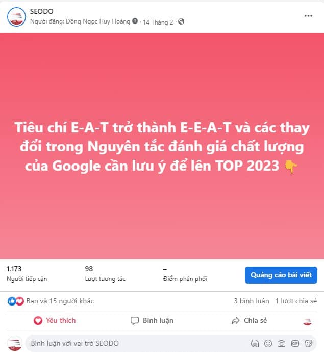 review tin tức thuật toán e-e-a-t