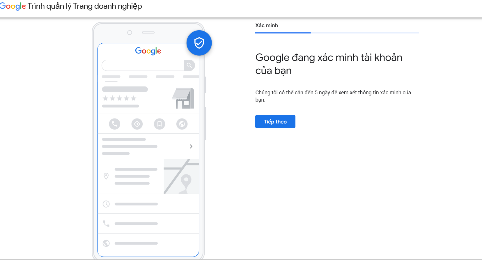cách xác minh doanh nghiệp trên google map