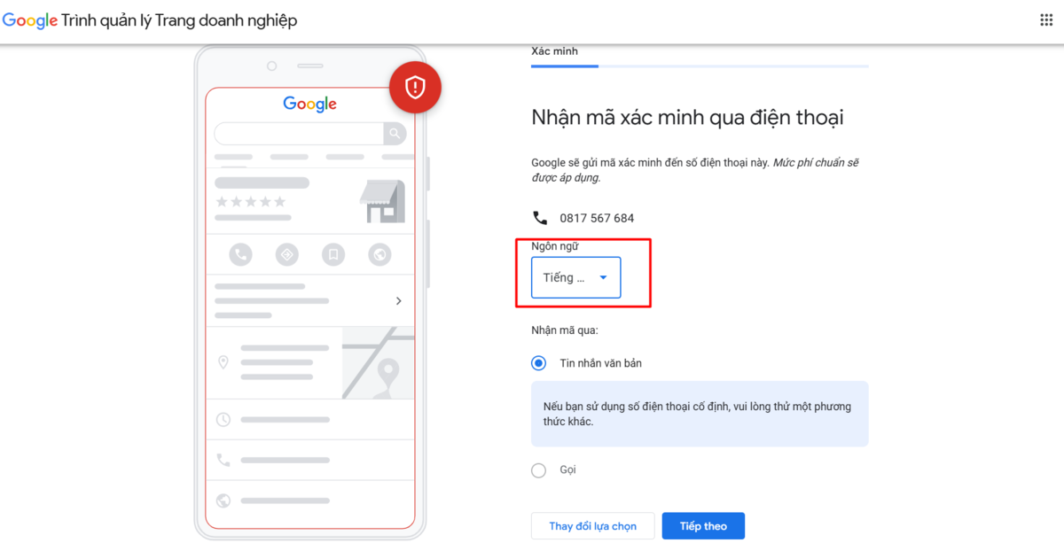 xác minh map google