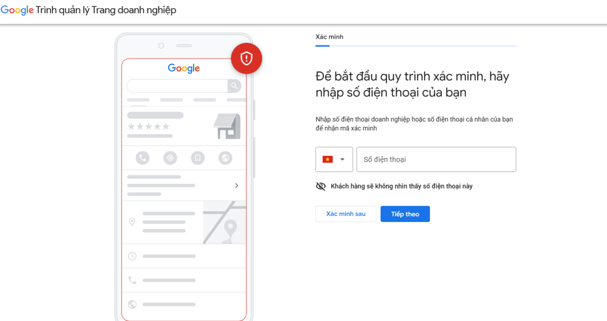xác minh doanh nghiệp google map