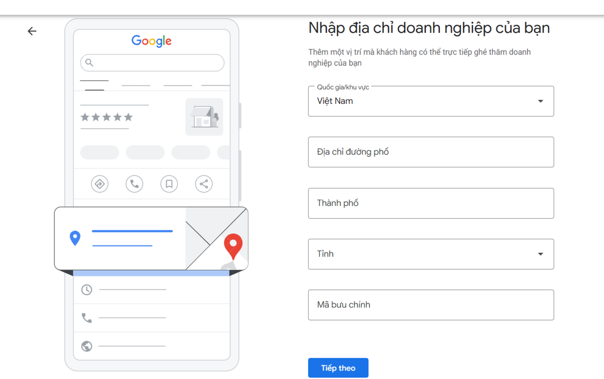 cách xác minh địa chỉ google map