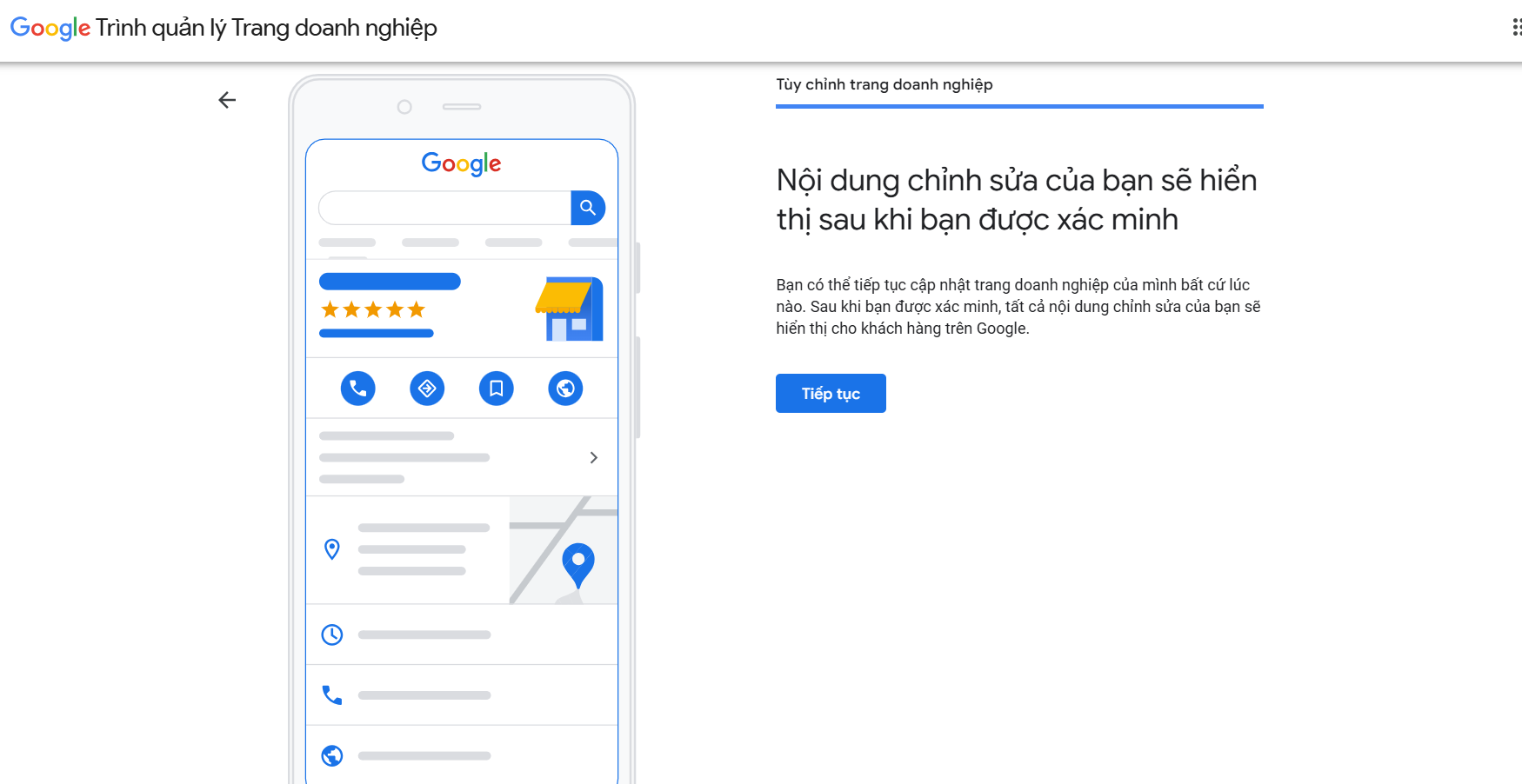 xác minh doanh nghiệp google map