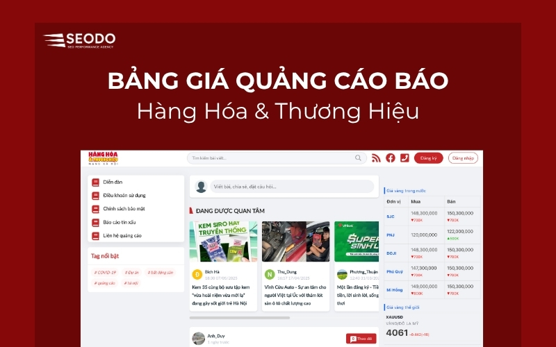 Bảng giá quảng cáo báo Hàng Hóa & Thương Hiệu 2026