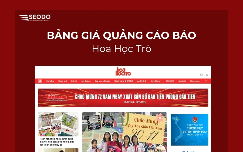 Bảng giá quảng cáo báo Hoa Học Trò & booking quảng cáo PR