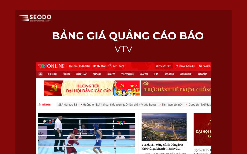Bảng giá quảng cáo báo VTV & booking quảng cáo PR