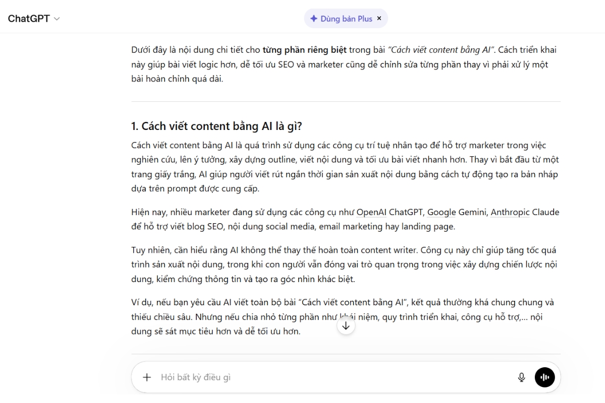 Cách viết content bằng AI nhanh chóng, hiệu quả tiết kiệm 80% thời gian 24 cach viet content bang AI (5)