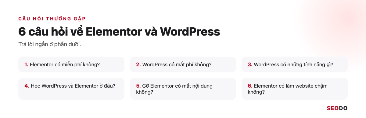 Elementor Là Gì? Hướng Dẫn Cài Đặt, Dùng Elementor Pro Và Tối Ưu Tốc Độ (Cập Nhật 2026) 110 Thẻ tổng hợp 6 câu hỏi thường gặp về Elementor