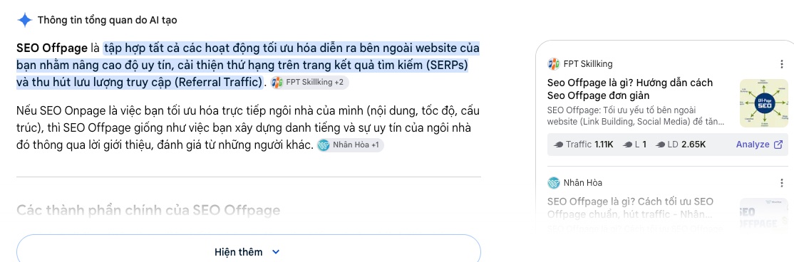 SEO Offpage Là Gì? 8 Kỹ Thuật Xây Dựng Uy Tín Website An Toàn (Cập Nhật 2026) 68 Thông tin tổng quan do AI tạo cho từ khoá seo offpage là gì trên Google