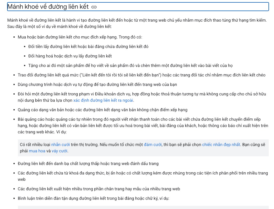 SEO Offpage Là Gì? 8 Kỹ Thuật Xây Dựng Uy Tín Website An Toàn (Cập Nhật 2026) 55 Mục Link spam trong tài liệu chính sách spam của Google Search Central