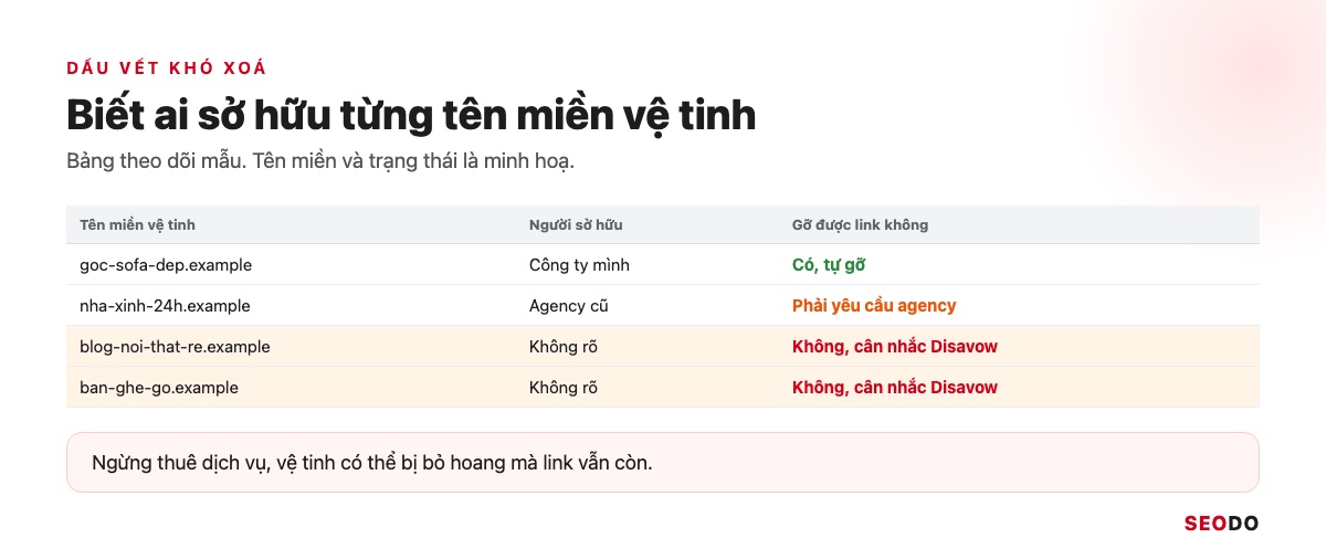 Link Wheel Là Gì? Mô Hình Bánh Xe Liên Kết, Rủi Ro Và Cách Xây Link An Toàn (Cập Nhật 2026) 37 Bảng mẫu theo dõi tên miền vệ tinh, người sở hữu và khả năng gỡ link
