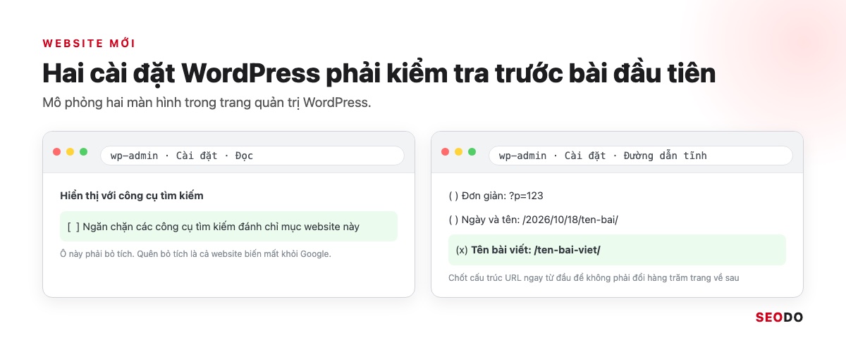 SEO Onpage Là Gì? 20 Việc Cần Làm Theo Thứ Tự Ưu Tiên (Cập Nhật 2026) 64 Mô phỏng cài đặt Đọc và Đường dẫn tĩnh trong WordPress cho website mới