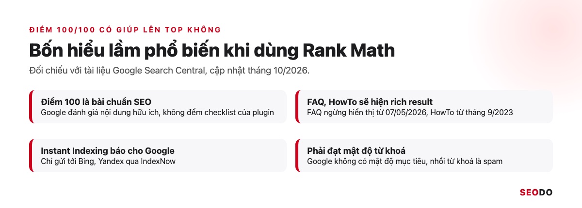 Bốn thẻ hiểu lầm phổ biến về Rank Math kèm điều Google thật sự nói