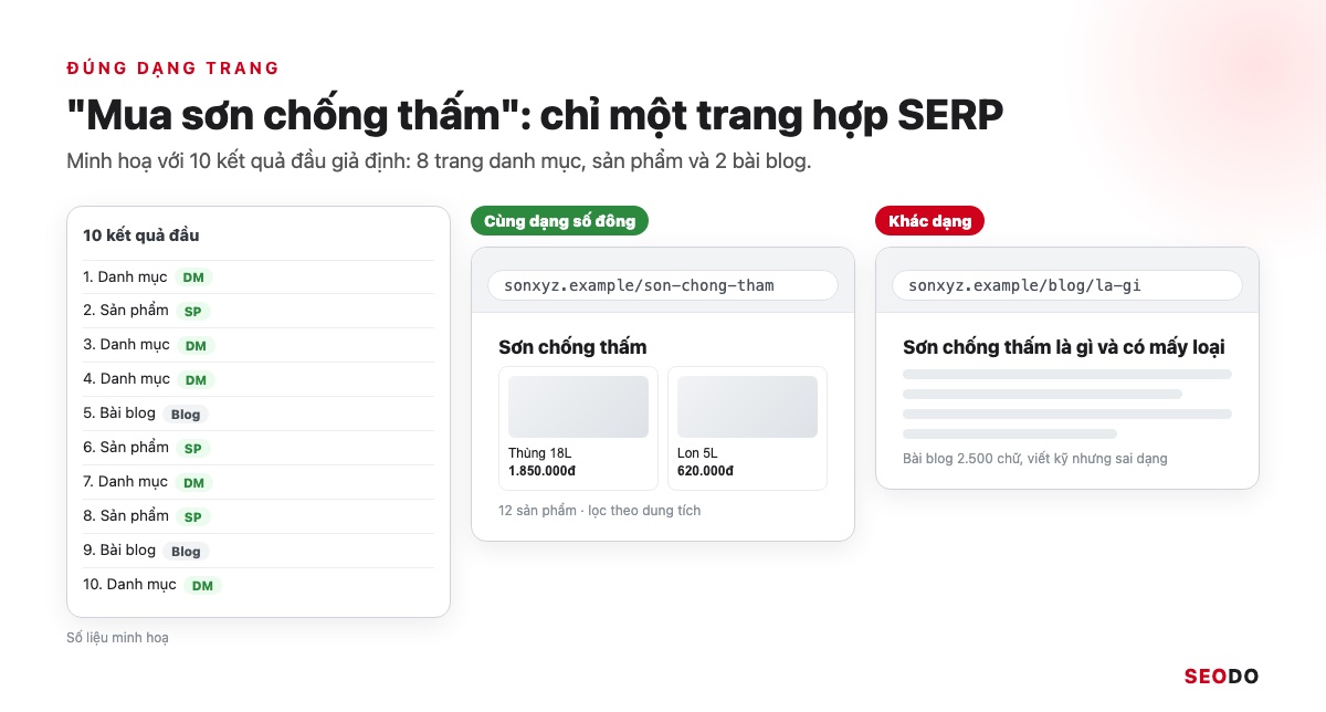 So sánh trang danh mục sơn chống thấm và bài blog sơn chống thấm là gì với 10 kết quả đầu giả định