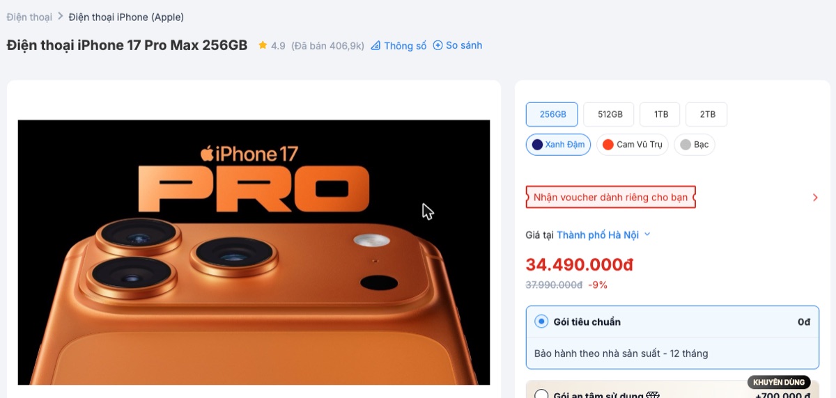 SEO Onpage Là Gì? 20 Việc Cần Làm Theo Thứ Tự Ưu Tiên (Cập Nhật 2026) 74 Trang sản phẩm iPhone 17 Pro Max 256GB trên Thegioididong với breadcrumb, H1 và giá