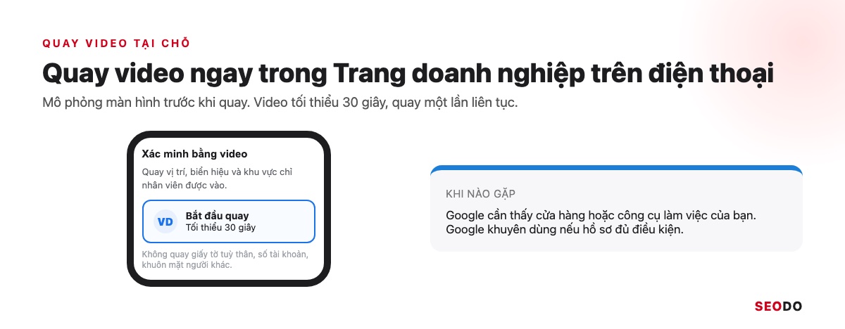Mô phỏng màn hình bắt đầu quay video xác minh trên điện thoại